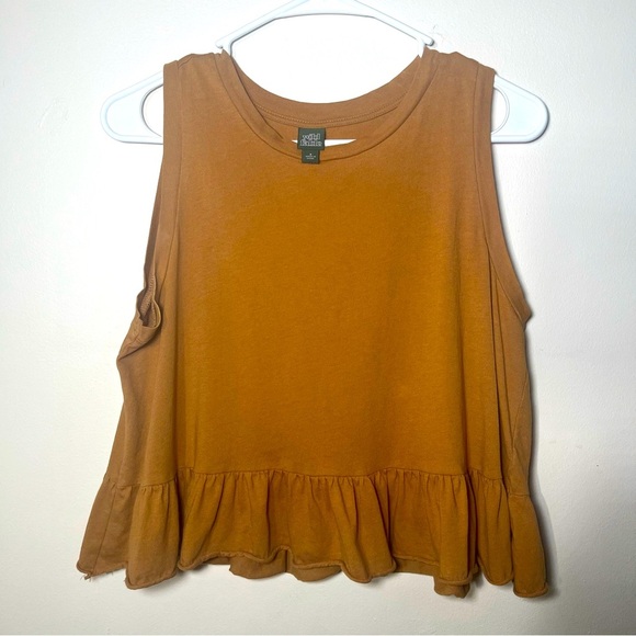 Wild fable Brown crop top Women’s size Small 100% Cotton - Picture 1 of 7